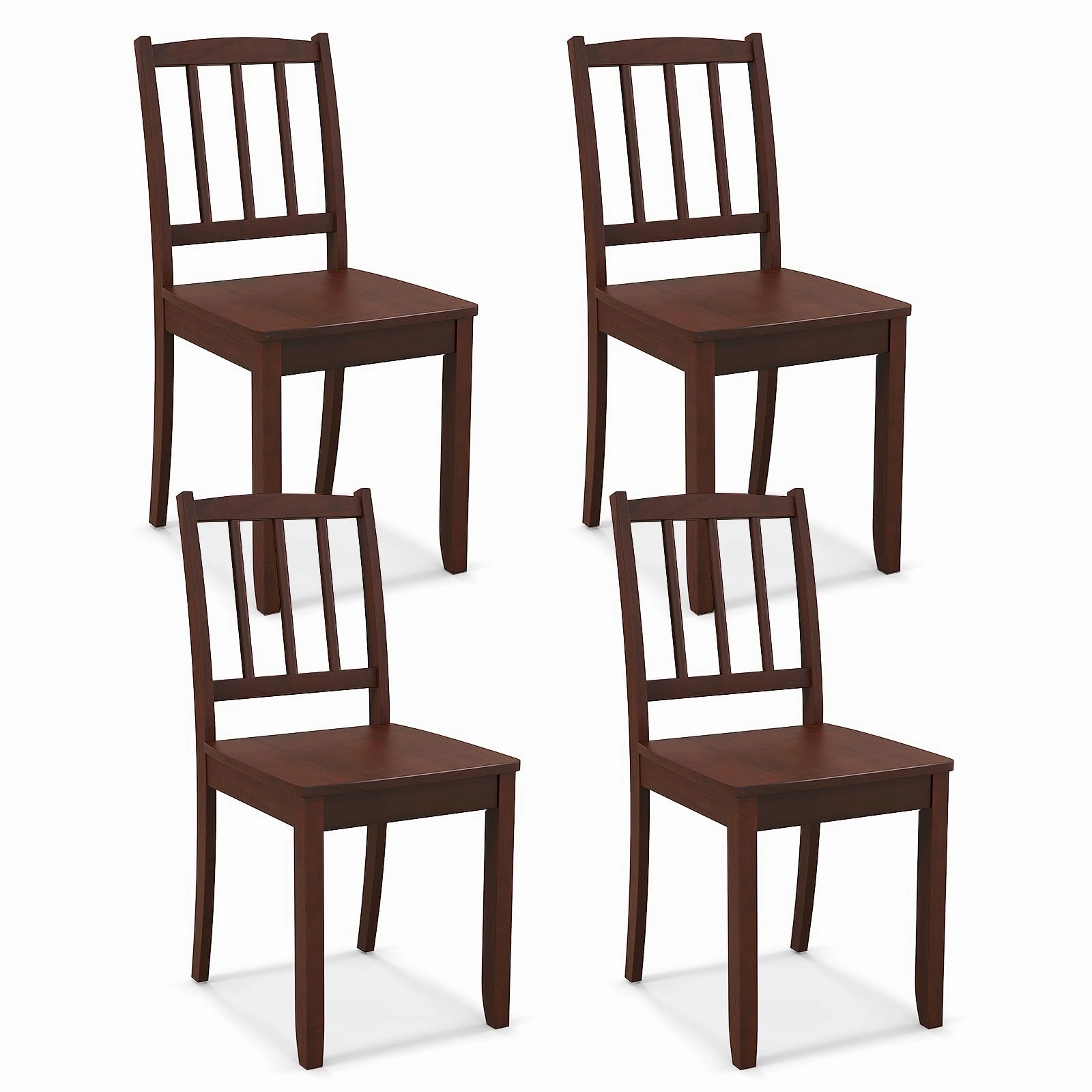 Giantex Farmhouse Dining Chairs Set of 2/4, Modern Kitchen Chairs w/Rubber Wood Legs & Curved Backrest