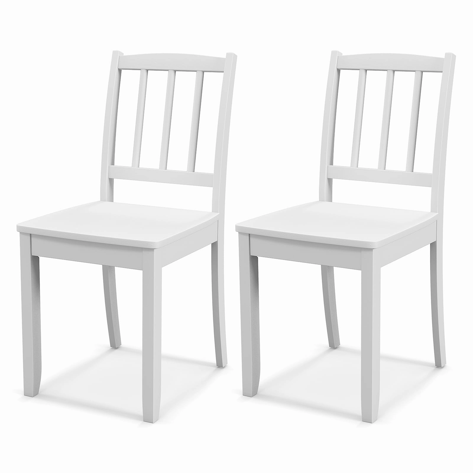 Giantex Farmhouse Dining Chairs Set of 2/4, Modern Kitchen Chairs w/Rubber Wood Legs & Curved Backrest