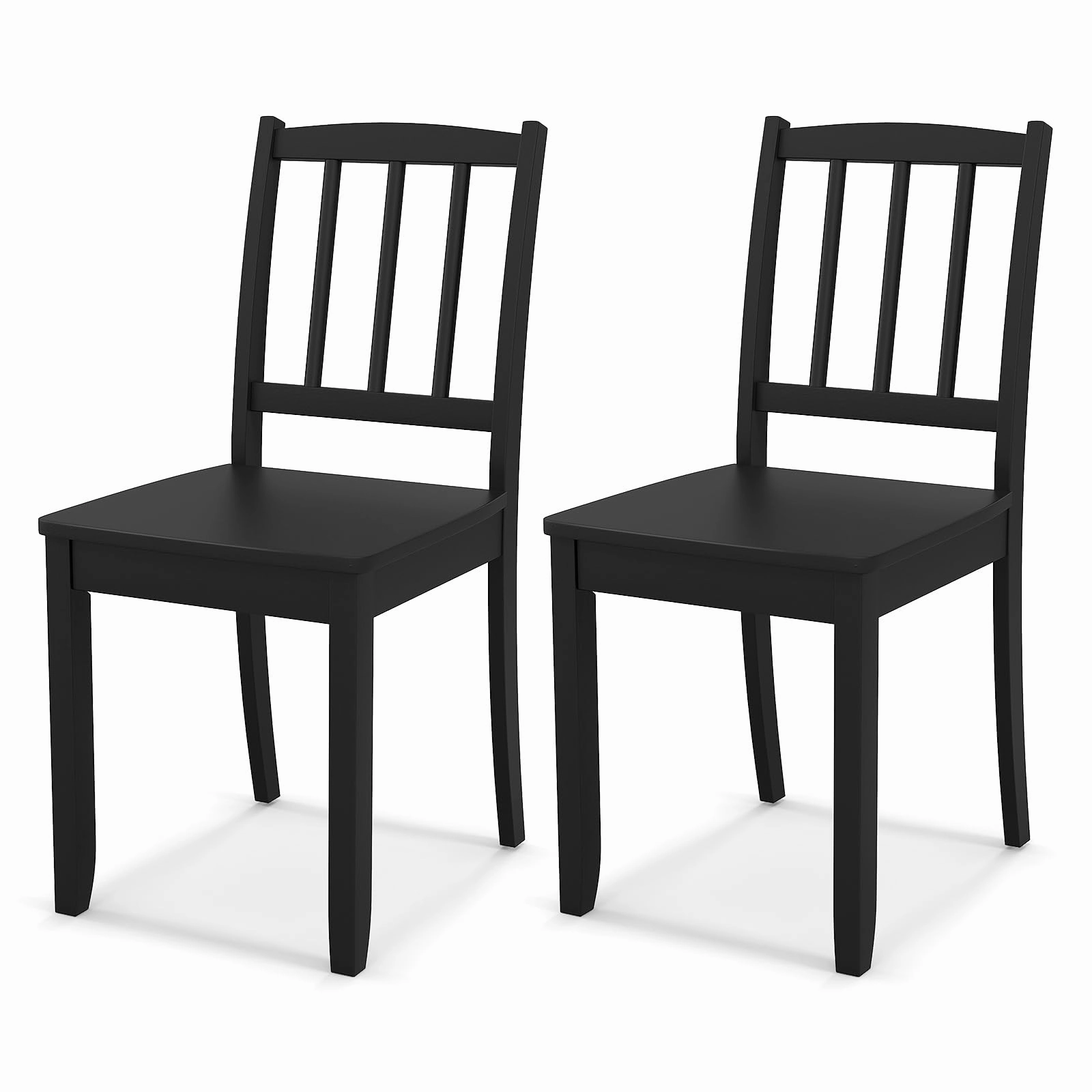 Giantex Farmhouse Dining Chairs Set of 2/4, Modern Kitchen Chairs w/Rubber Wood Legs & Curved Backrest