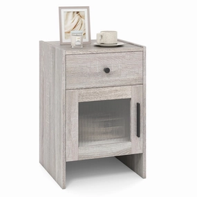 Giantex Farmhouse Nightstand with Drawer and Cabinet office chair, ergonomic chair
