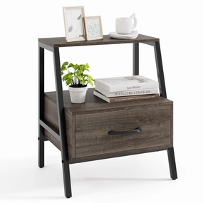 Giantex Farmhouse Nightstand with Drawer Set of 1/2 office chair, ergonomic chair