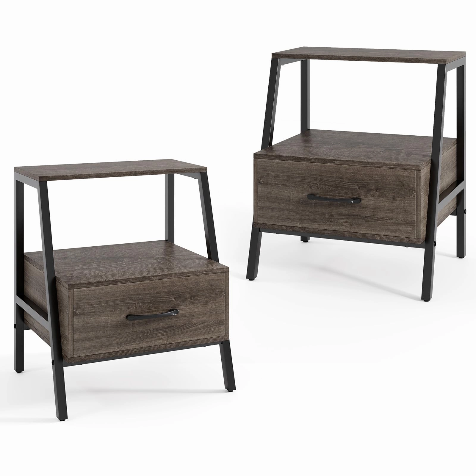 Giantex Farmhouse Nightstand with Drawer Set of 1/2