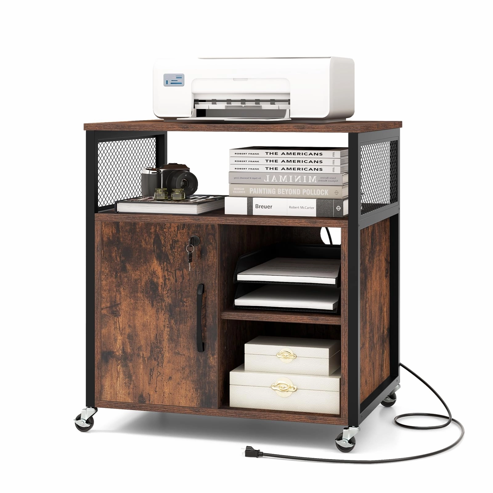 Giantex File Cabinet, Lateral Filing Cabinet with Lock, Wheels, Charging Station, Cable Hole, Lockable Side Cabinet outdoor dining set, patio table