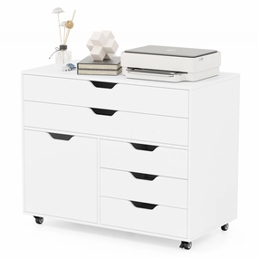 Giantex File Cabinet, Rolling Lateral Filing Cabinet with 2 Large Drawers, 3 Small Drawers outdoor dining set, patio table