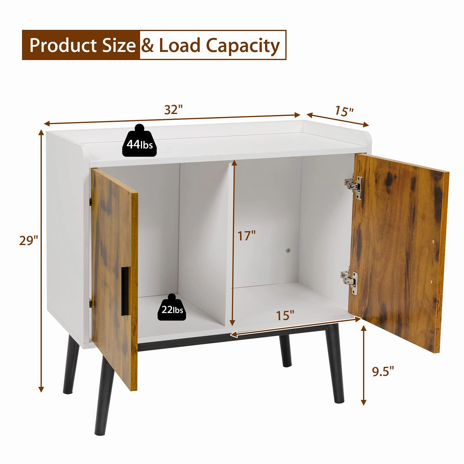 Giantex Floor Storage Cabinet Buffets Sideboard Vintage Accent Cabinet
