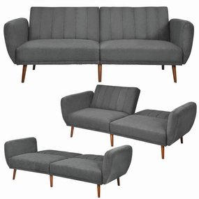 Giantex Foldable Futon Sofa Bed, Convertible Sofa Couch Upholstered Futon Sleeper Sofa with Pillow sectional sofa, corner couch