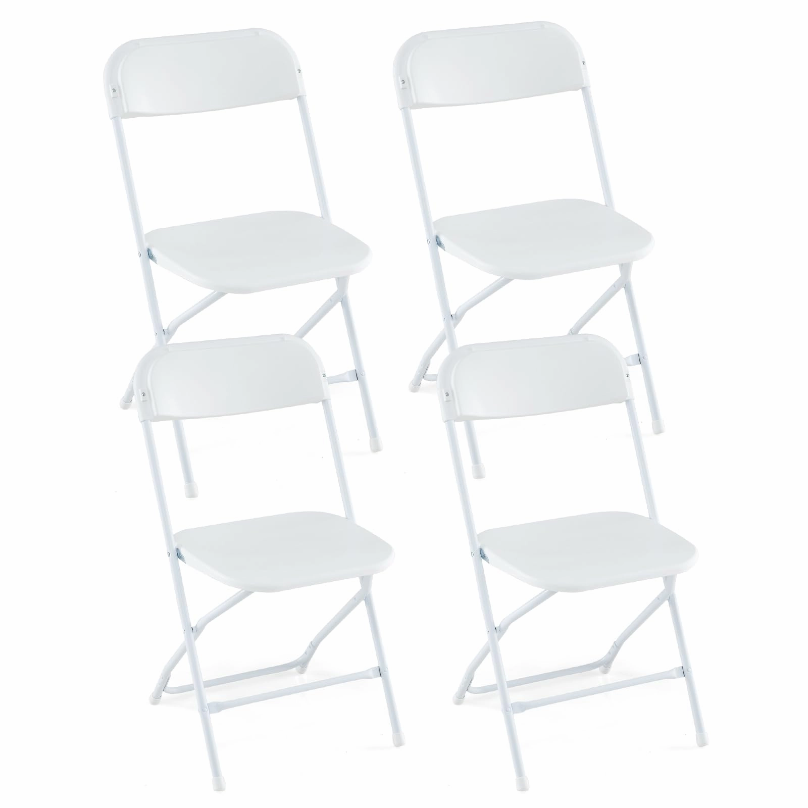 Giantex Folding Chair with Plastic Seat & Back, Heavy-Duty Metal Frame