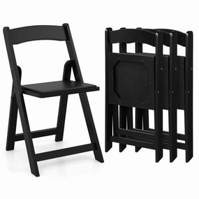 Giantex Folding Chairs, Wooden Dining Chairs Set, Padded Foldable Chairs w/Backrest kitchen towel, placemats