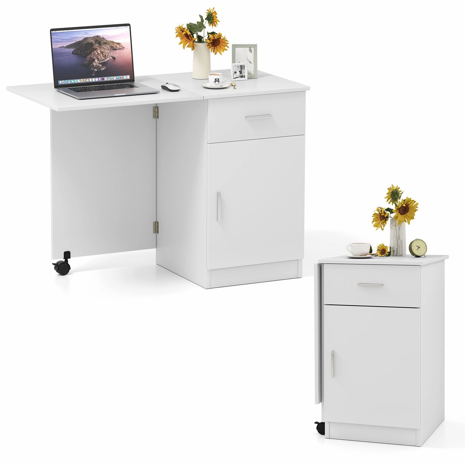 Giantex Folding Computer Desk with Drawer
