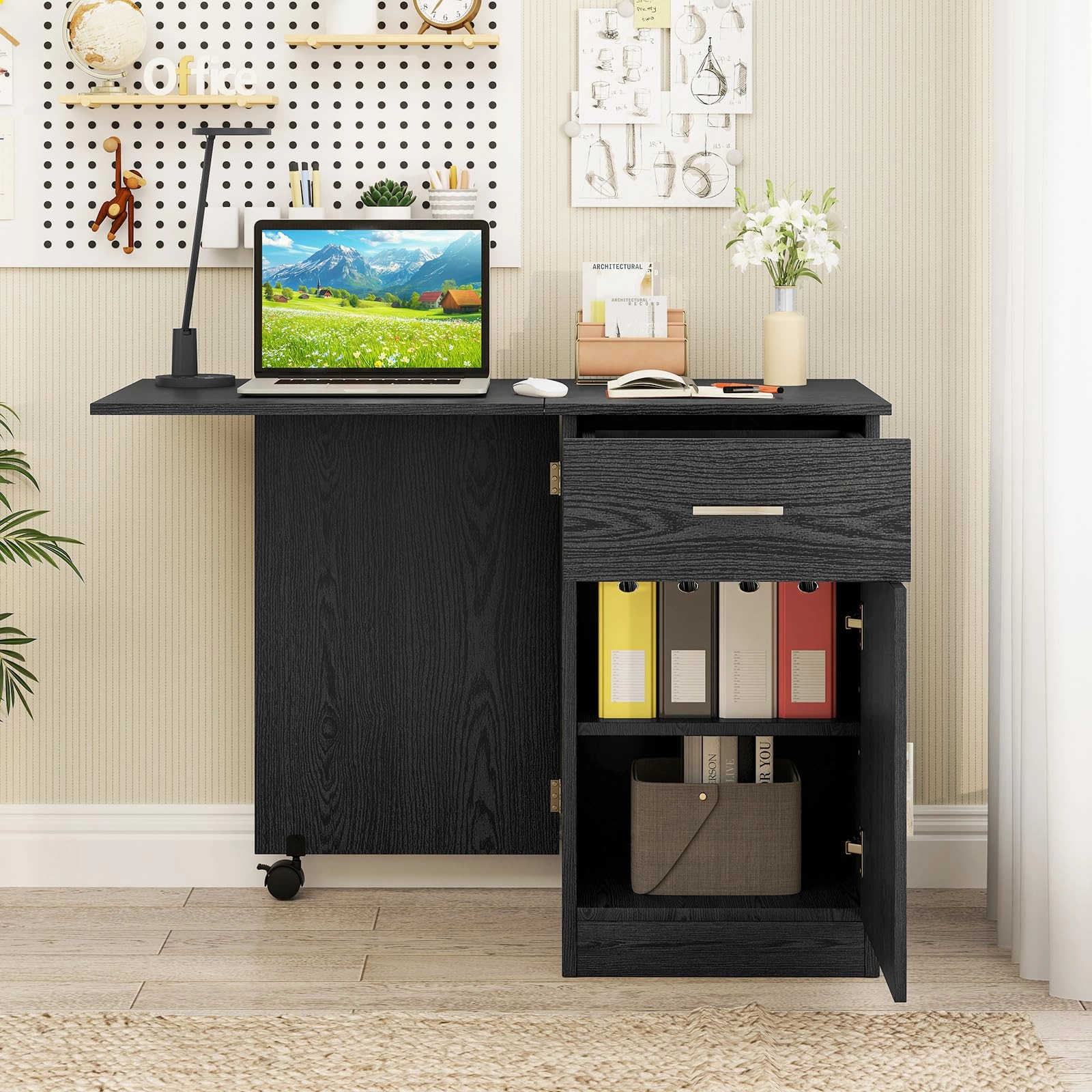 Giantex Folding Computer Desk with Drawer