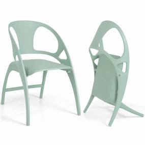 Giantex Folding Dining Chairs Set of 2/4, Outdoor Plastic Dining Chairs with Armrest and High Backrest sectional sofa, corner couch