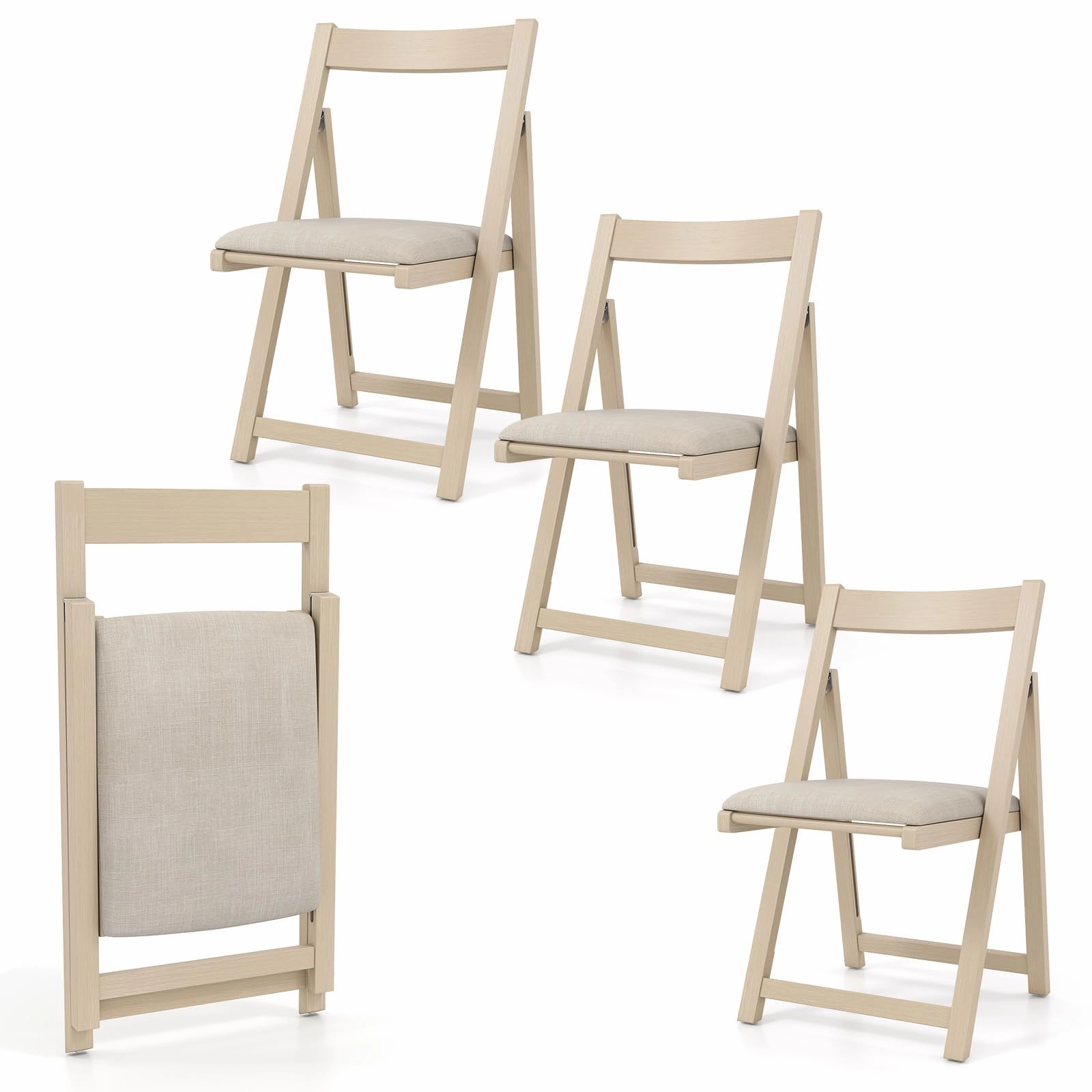 Giantex Folding Dining Chairs Set of 4 kitchen towel, placemats