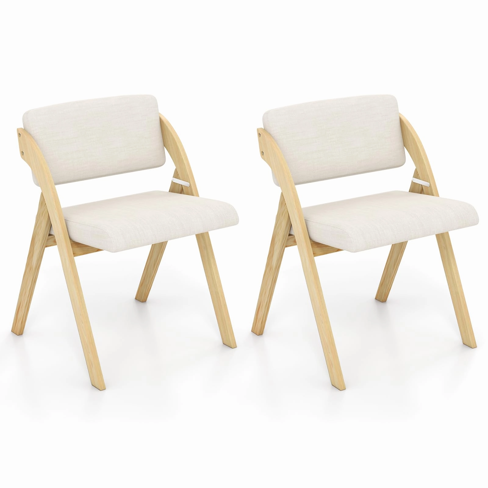 Giantex Folding Dining Chairs Set, Portable Kitchen Chairs with Padded & Seat Backrest