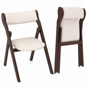 Giantex Folding Dining Chairs, Upholstered Kitchen Chairs w/Comfy Padded Backrest & Seat kitchen towel, placemats