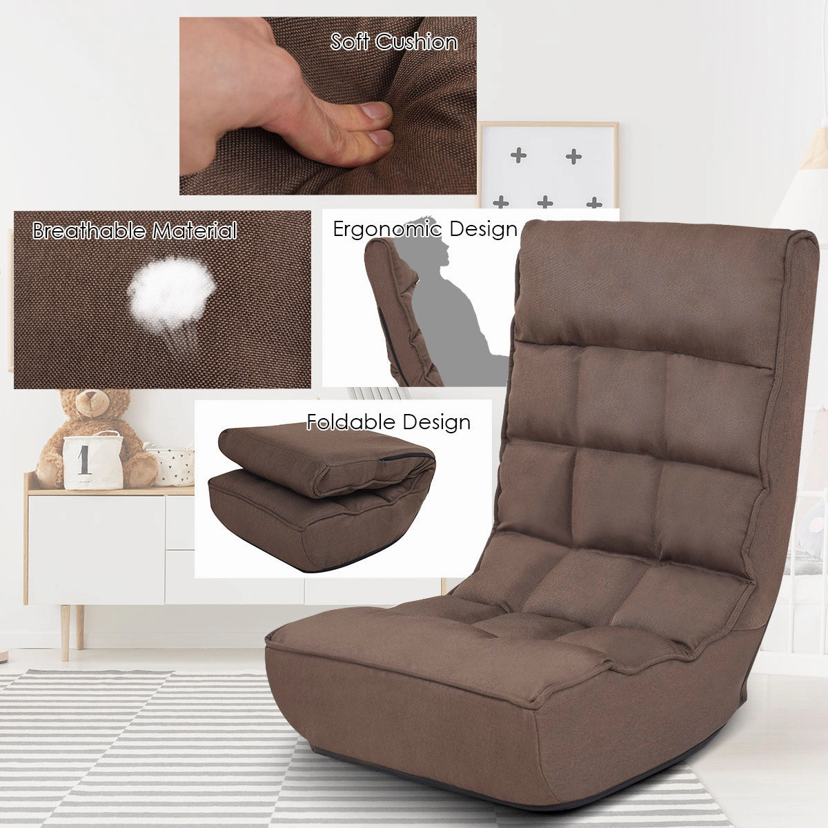 Giantex Folding Floor Gaming Chair