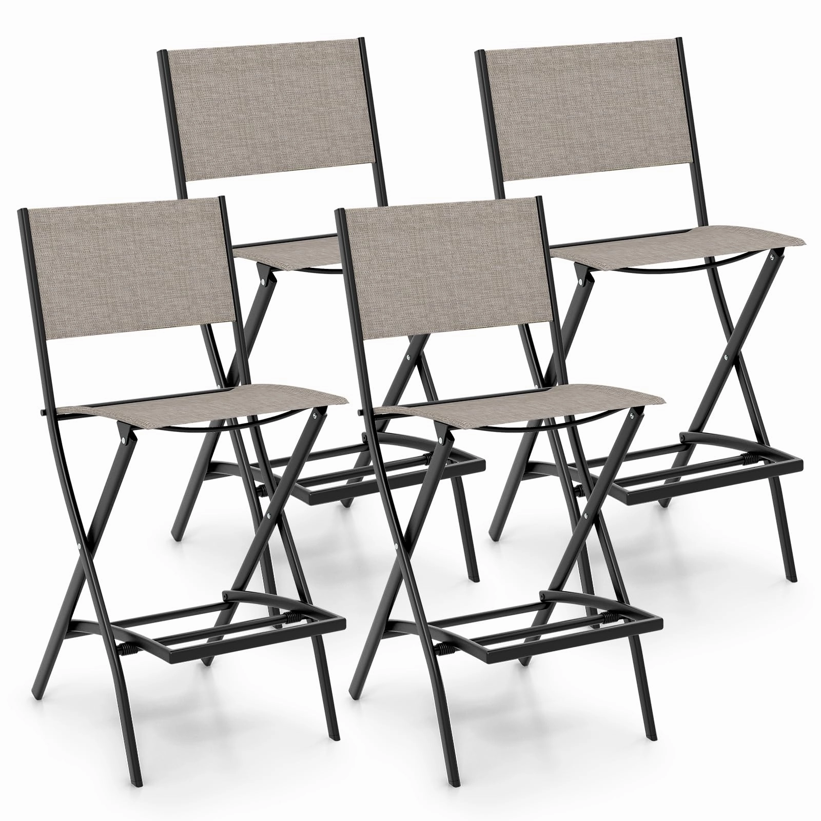 Giantex Folding Patio Bar Chairs Set of 6