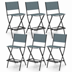 Giantex Folding Patio Bar Chairs Set of 6 kitchen towel, placemats