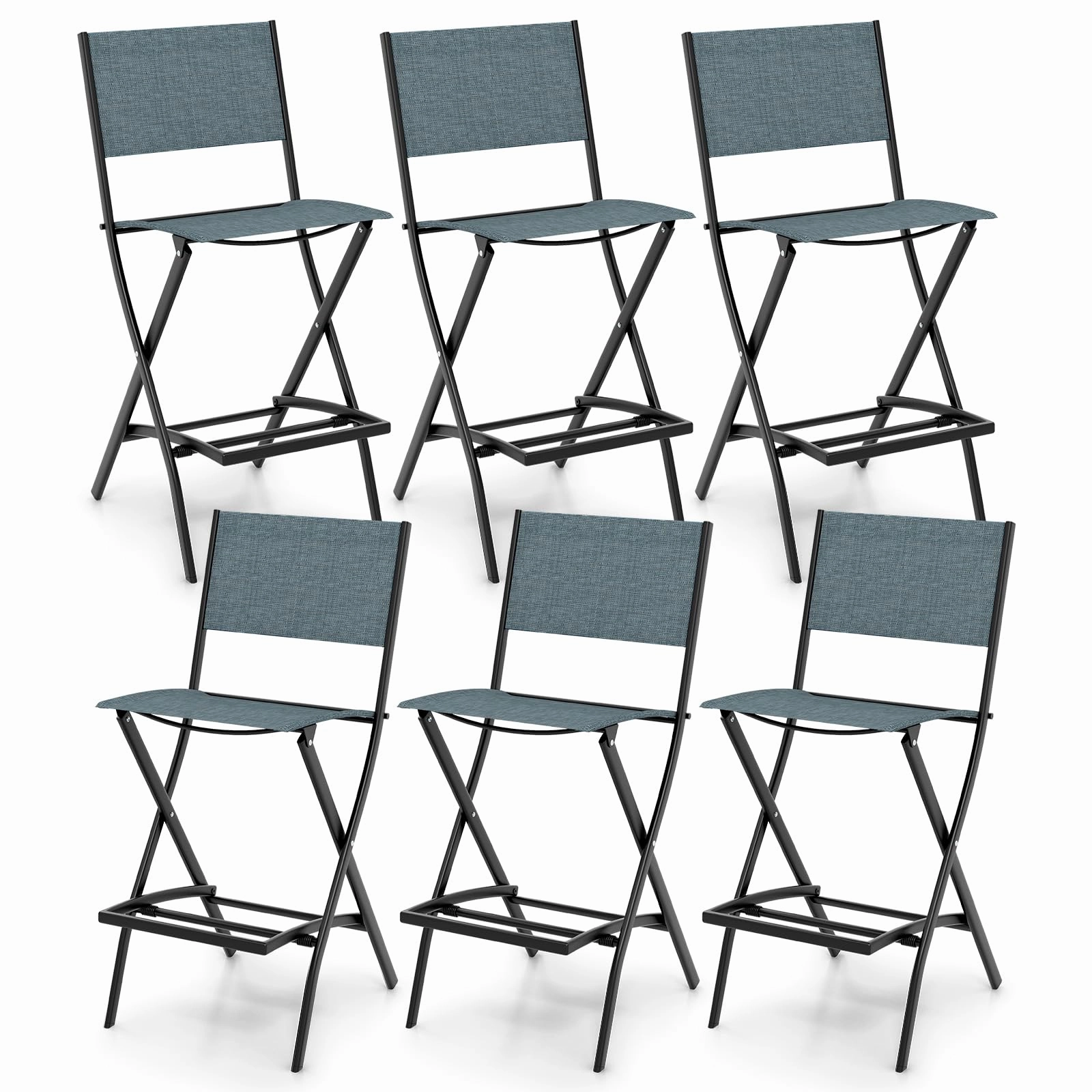 Giantex Folding Patio Bar Chairs Set of 6 kitchen towel, placemats