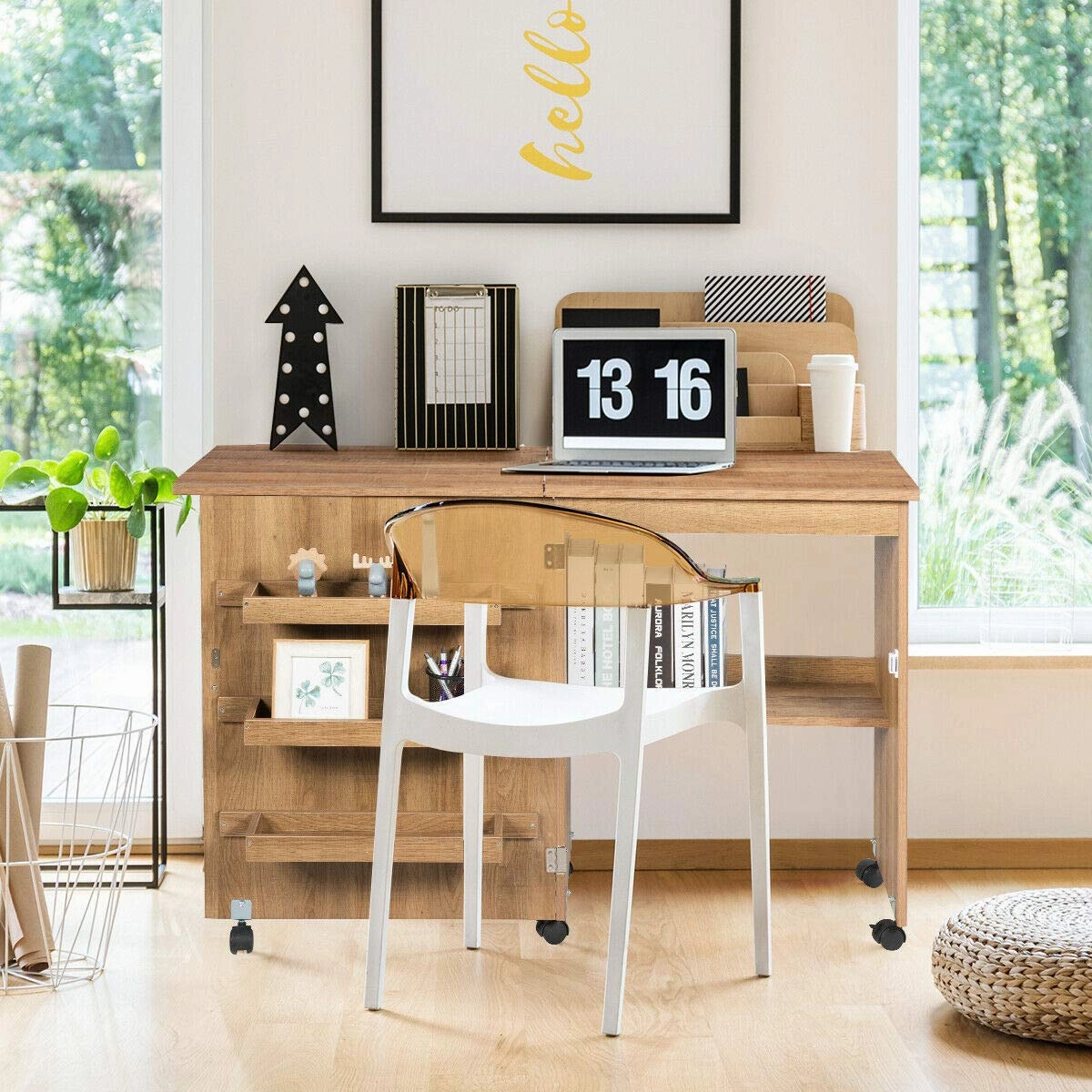 Giantex Folding Sewing Craft Table, Sewing Craft Cart  (46"x16"x31'')