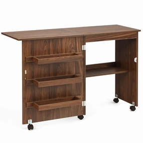 Giantex Folding Sewing Craft Table, Sewing Craft Cart  (46"x16"x31'') patio decor, garden accessories