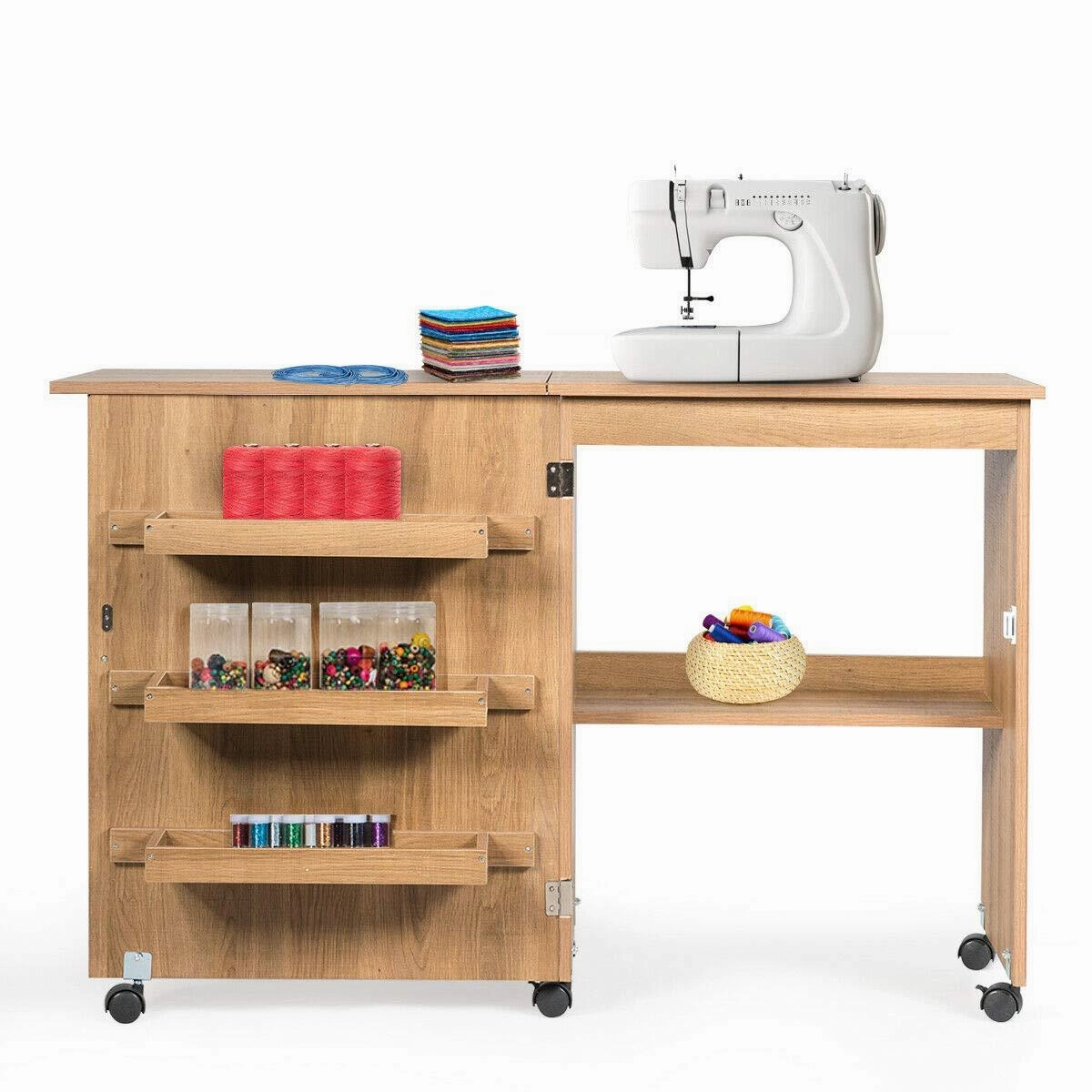 Giantex Folding Sewing Craft Table, Sewing Craft Cart  (46"x16"x31'')