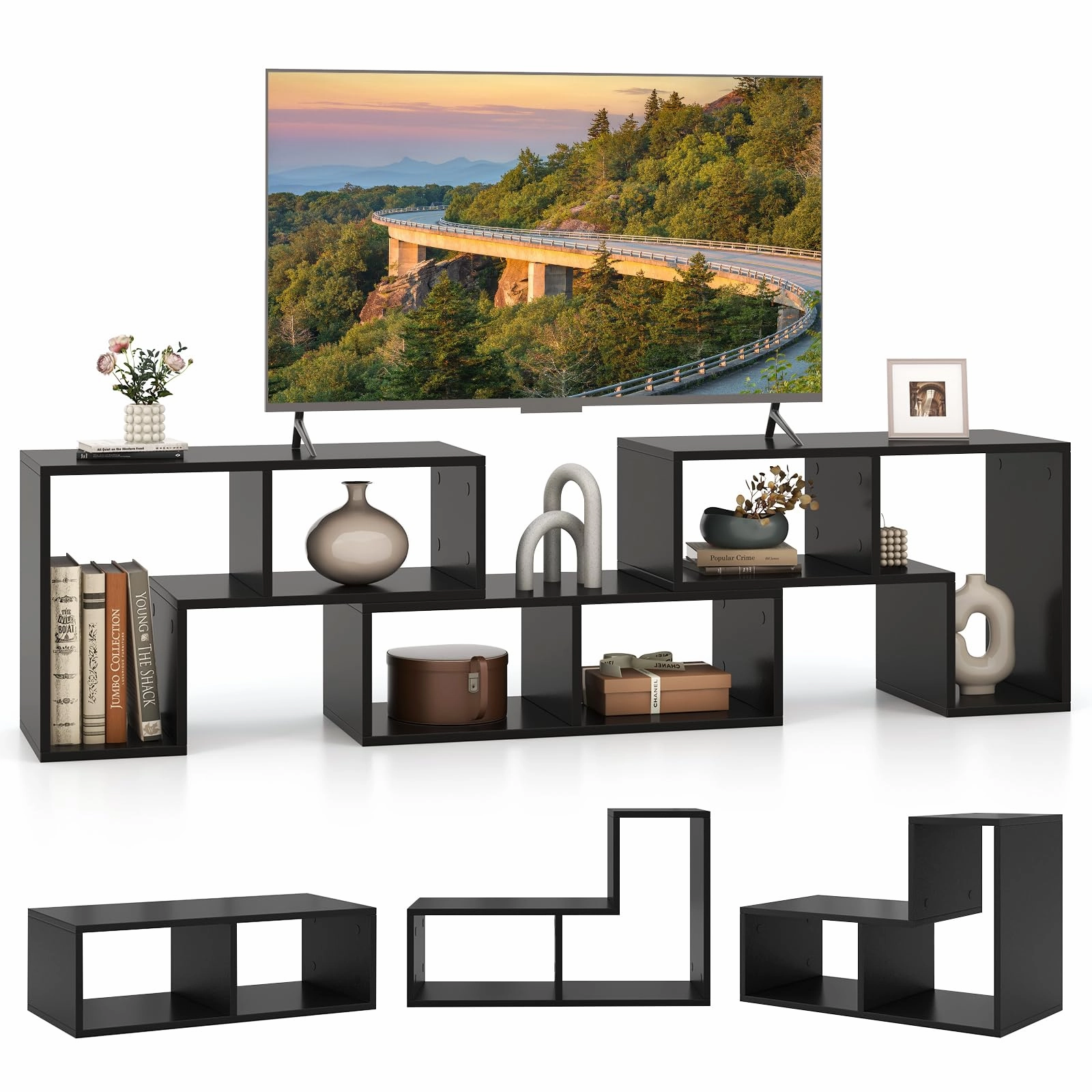 Giantex Free-Combination TV Stand for Bedroom - Entertainment Center for 50 55 60 65 Inch TV doormat, welcome mat