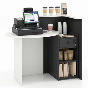 Giantex Front Counter Desk with Lockable Drawer patio decor, garden accessories