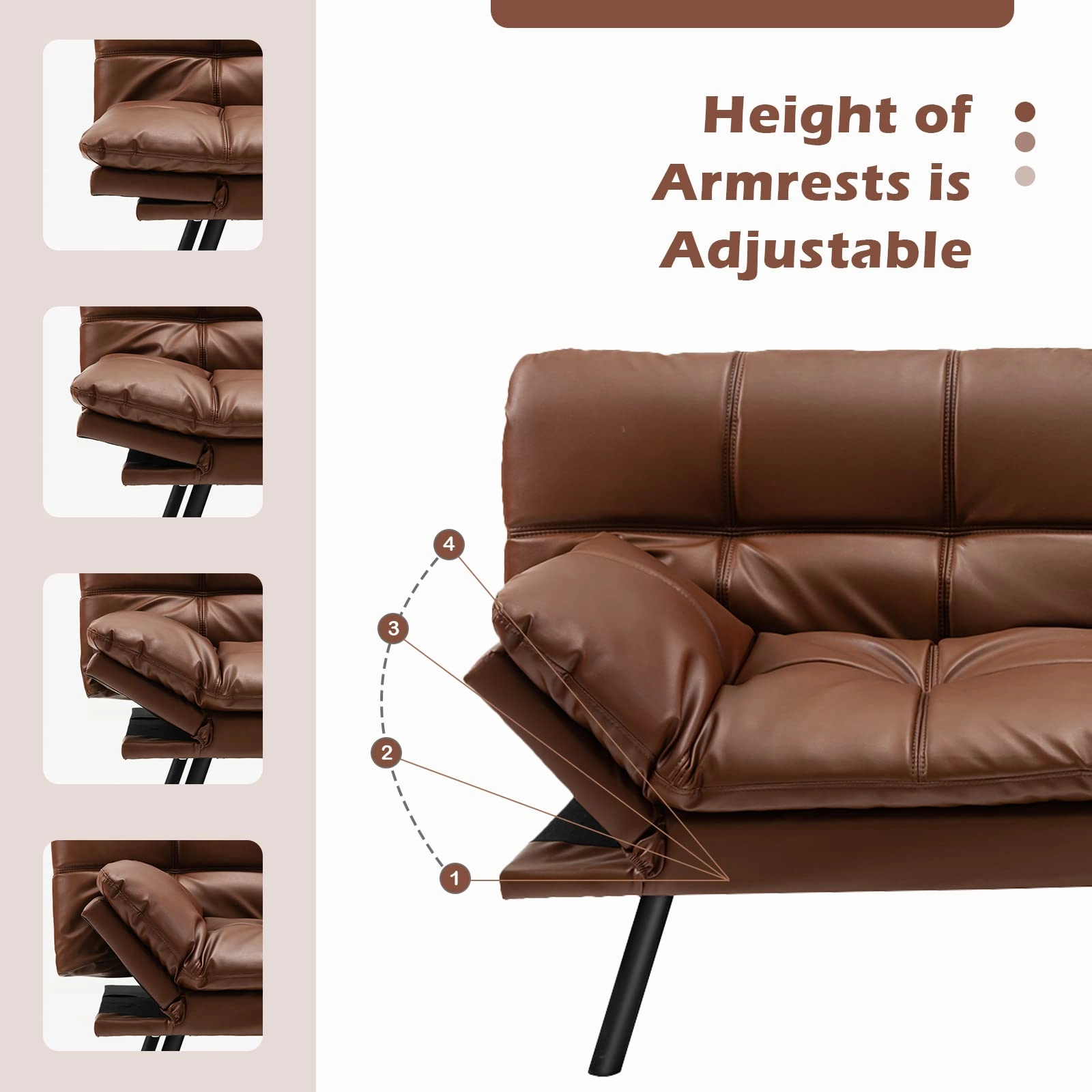 Giantex Futon Sofa Bed, Convertible Memory Foam Futon Couch Sleeper