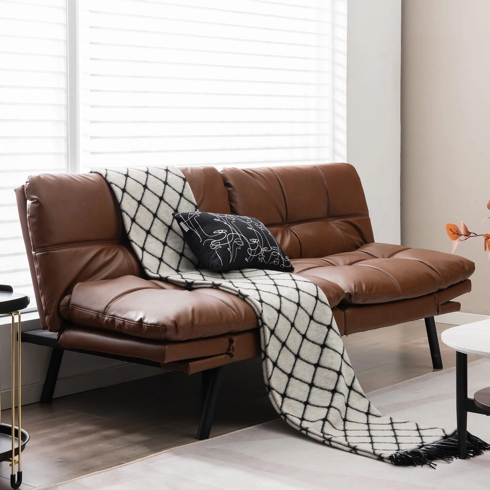 Giantex Futon Sofa Bed, Convertible Memory Foam Futon Couch Sleeper
