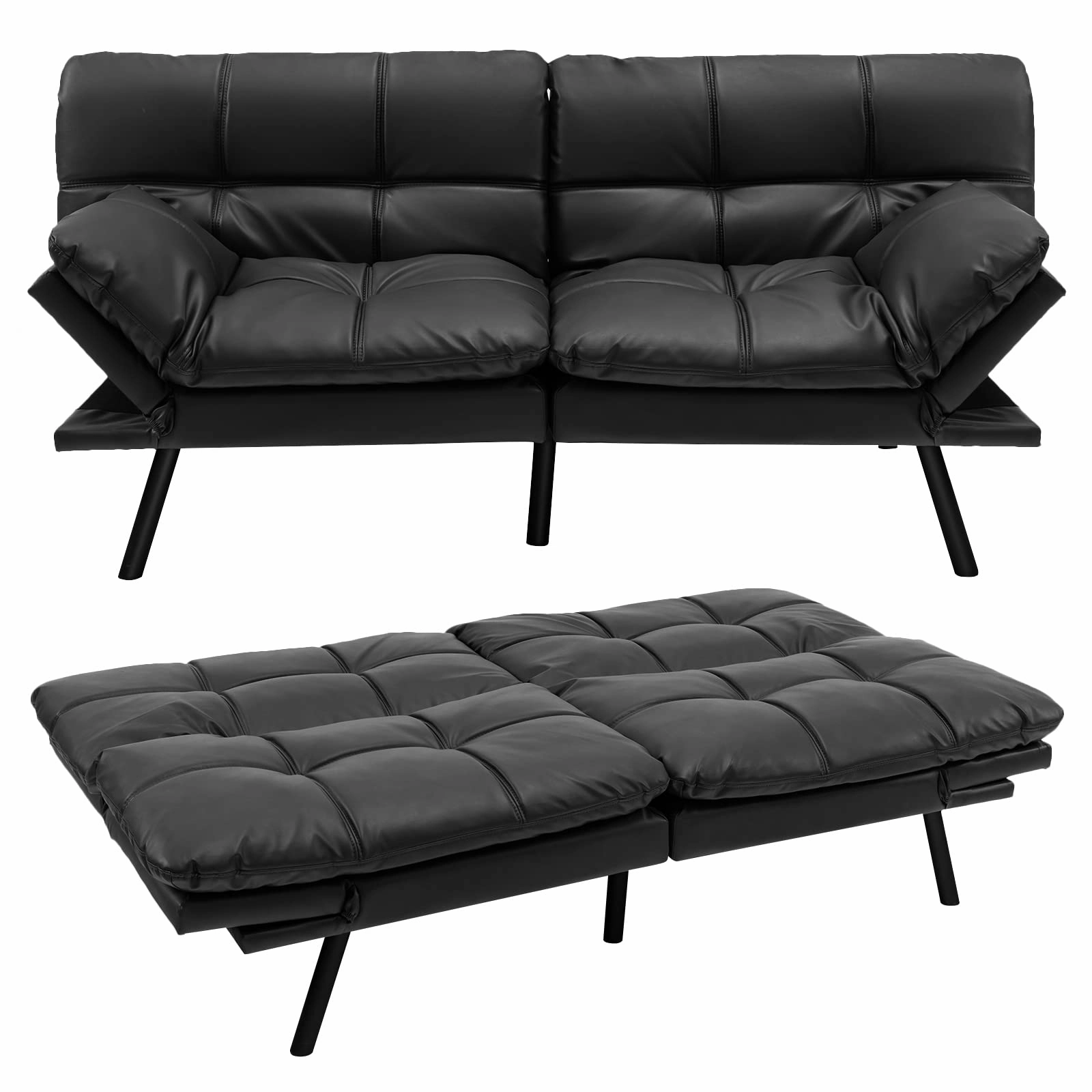 Giantex Futon Sofa Bed, Convertible Memory Foam Futon Couch Sleeper