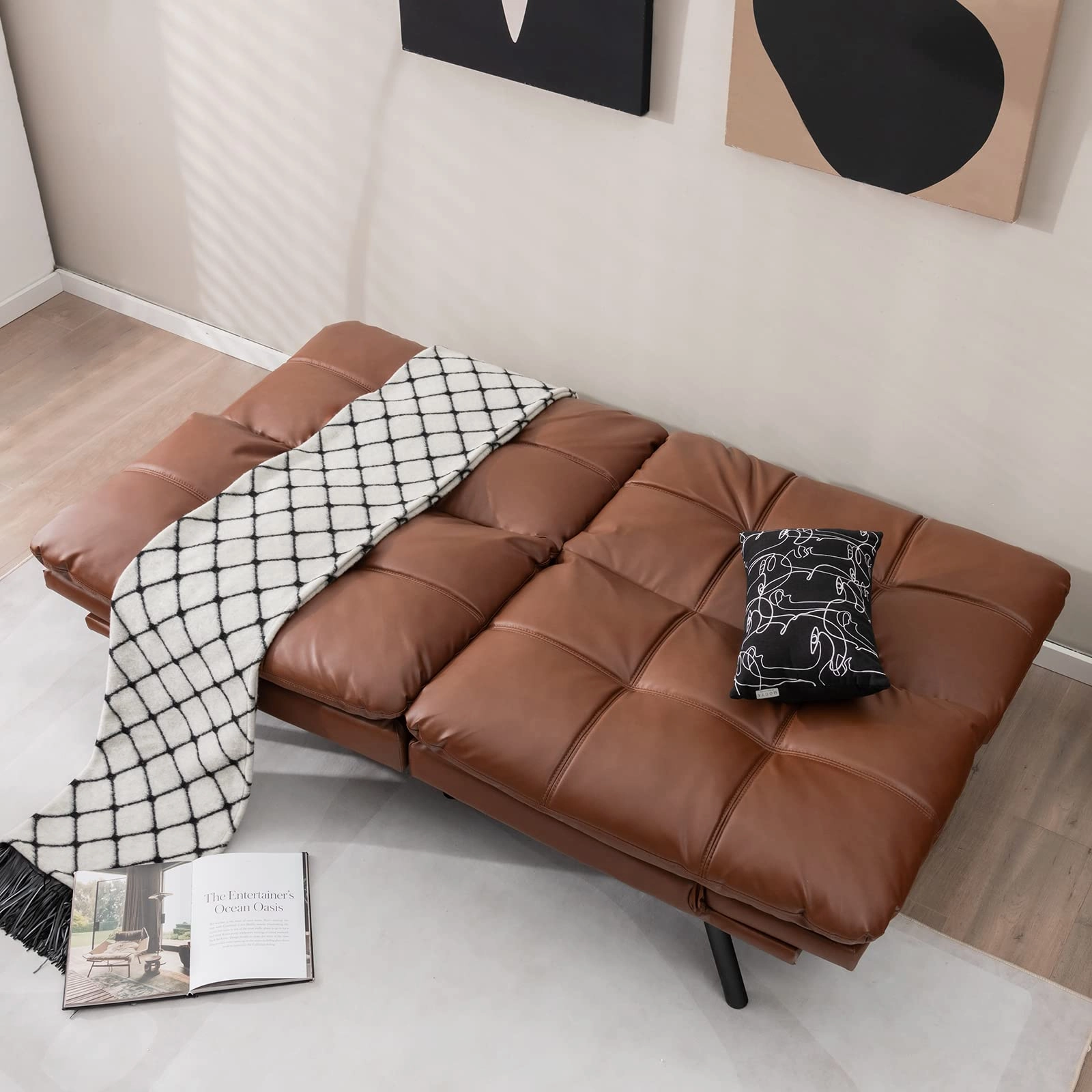 Giantex Futon Sofa Bed, Convertible Memory Foam Futon Couch Sleeper