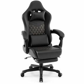 Giantex Gaming Chair High Back Video Game Chair with Footrest wine glasses, drinking glass