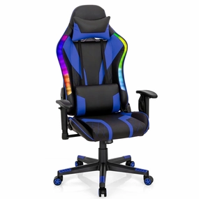 Giantex Gaming Chair with RGB LED Lights, Ergonomic Video Game Chair sectional sofa, corner couch