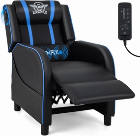 Giantex Gaming Massage Recliner Chair - Racing Style Gaming Sofa Chair with Reclining Backrest, Massage Lumbar Pillow sectional sofa, corner couch