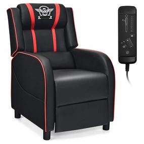 Giantex Gaming Recliner Chair, Racing Style Single Recliner Sofa w/ Cushion wine glasses, drinking glass