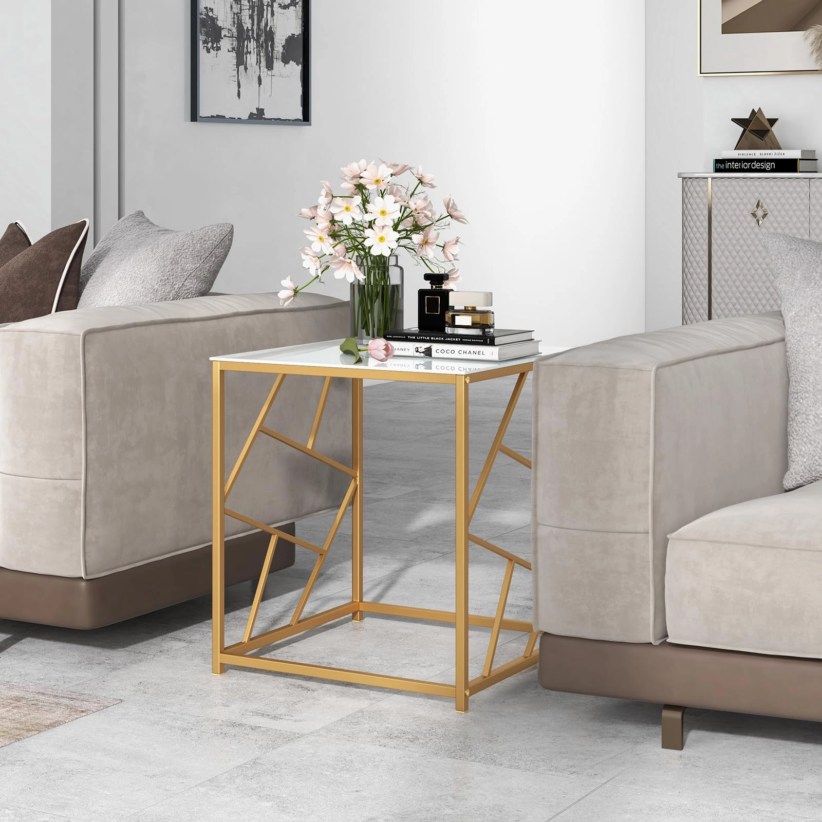 Giantex Gold Side Table