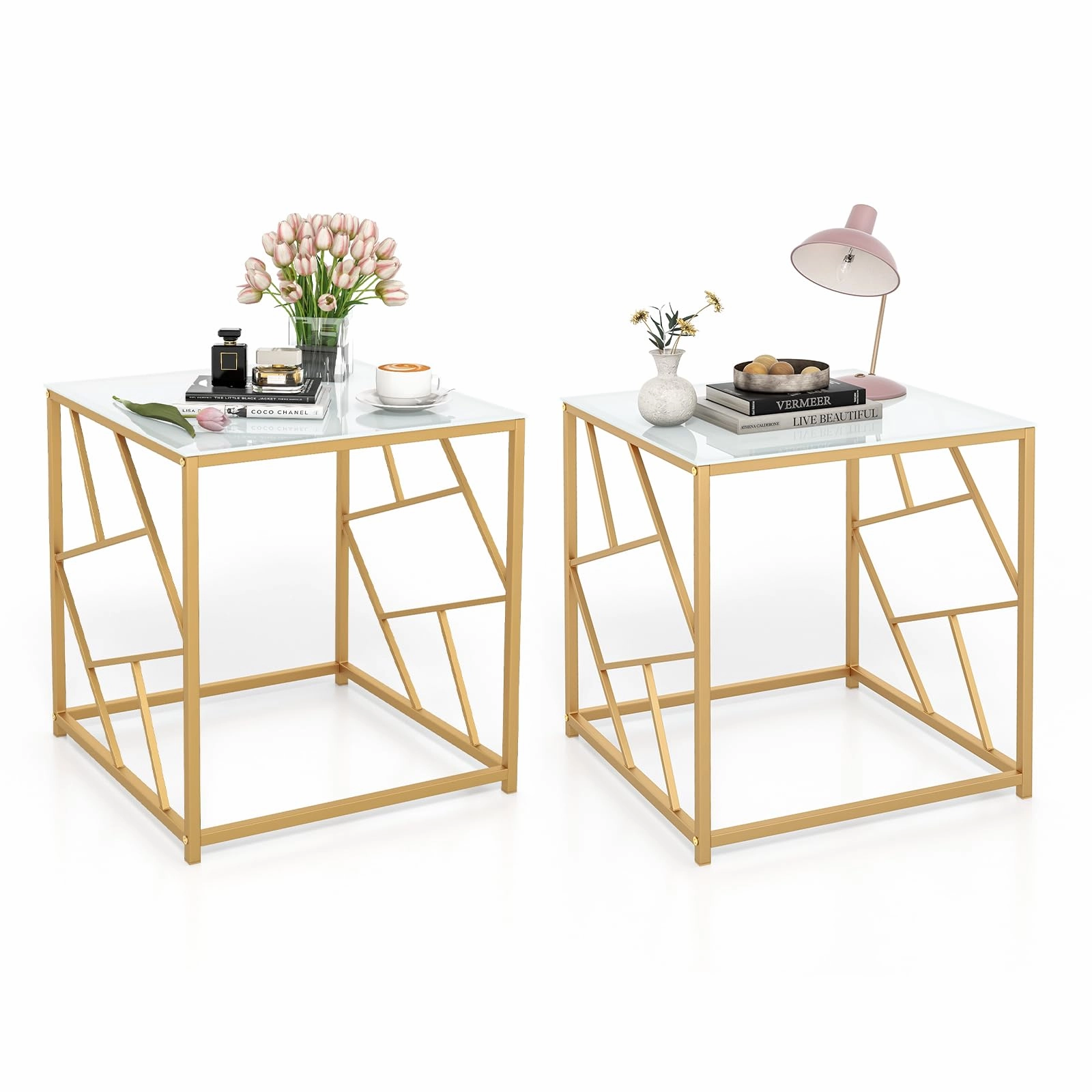 Giantex Gold Side Table entry bench, mudroom storage