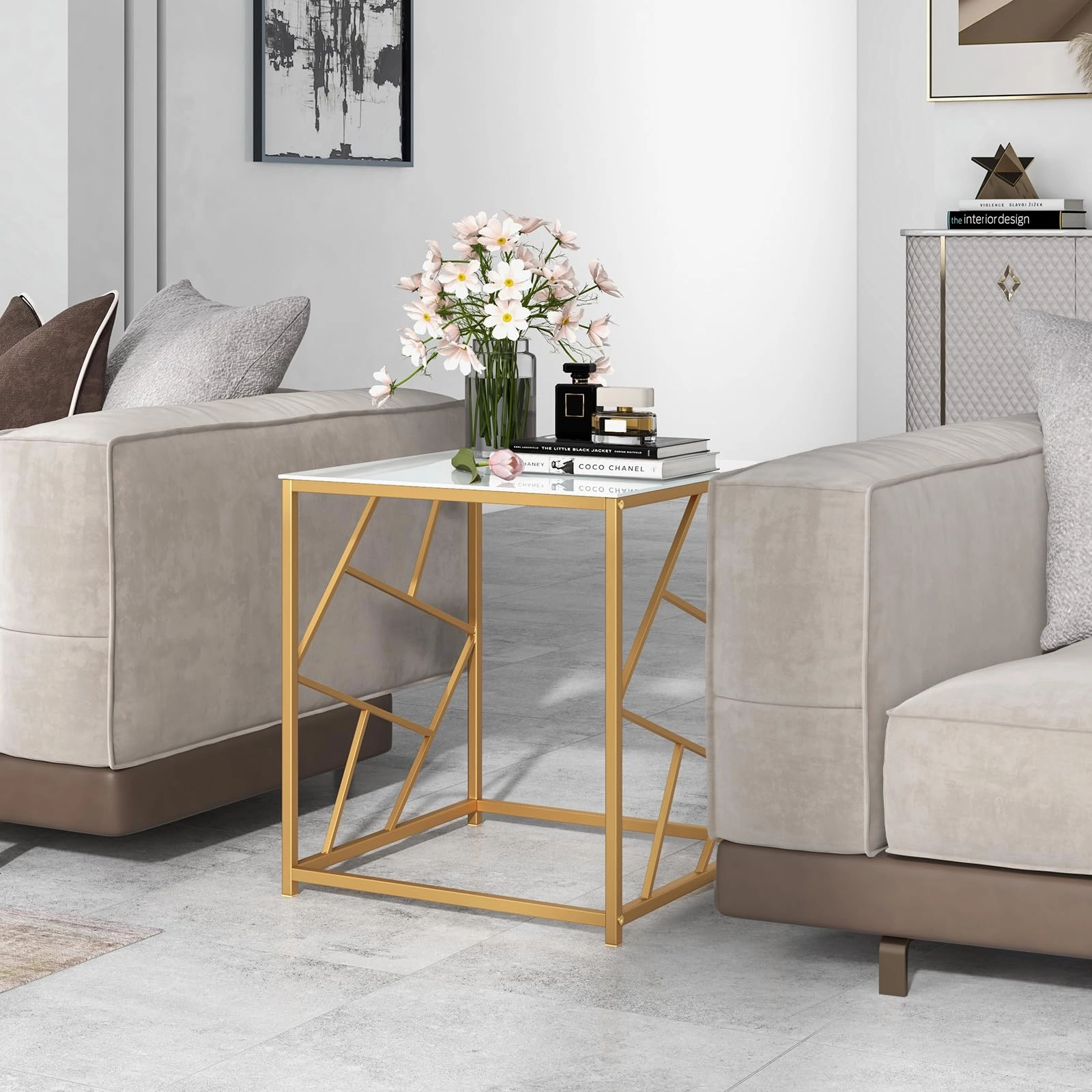 Giantex Gold Side Table