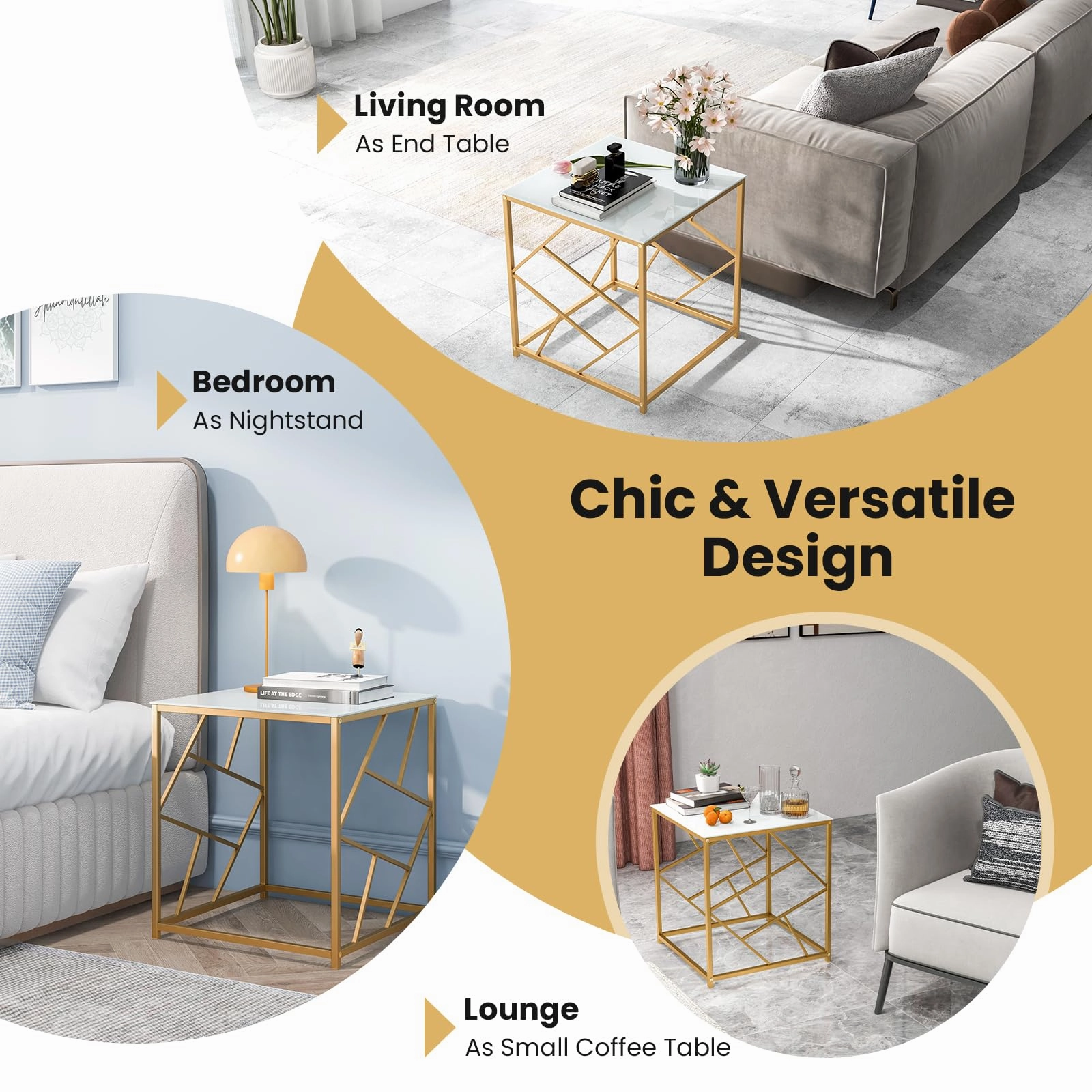 Giantex Gold Side Table