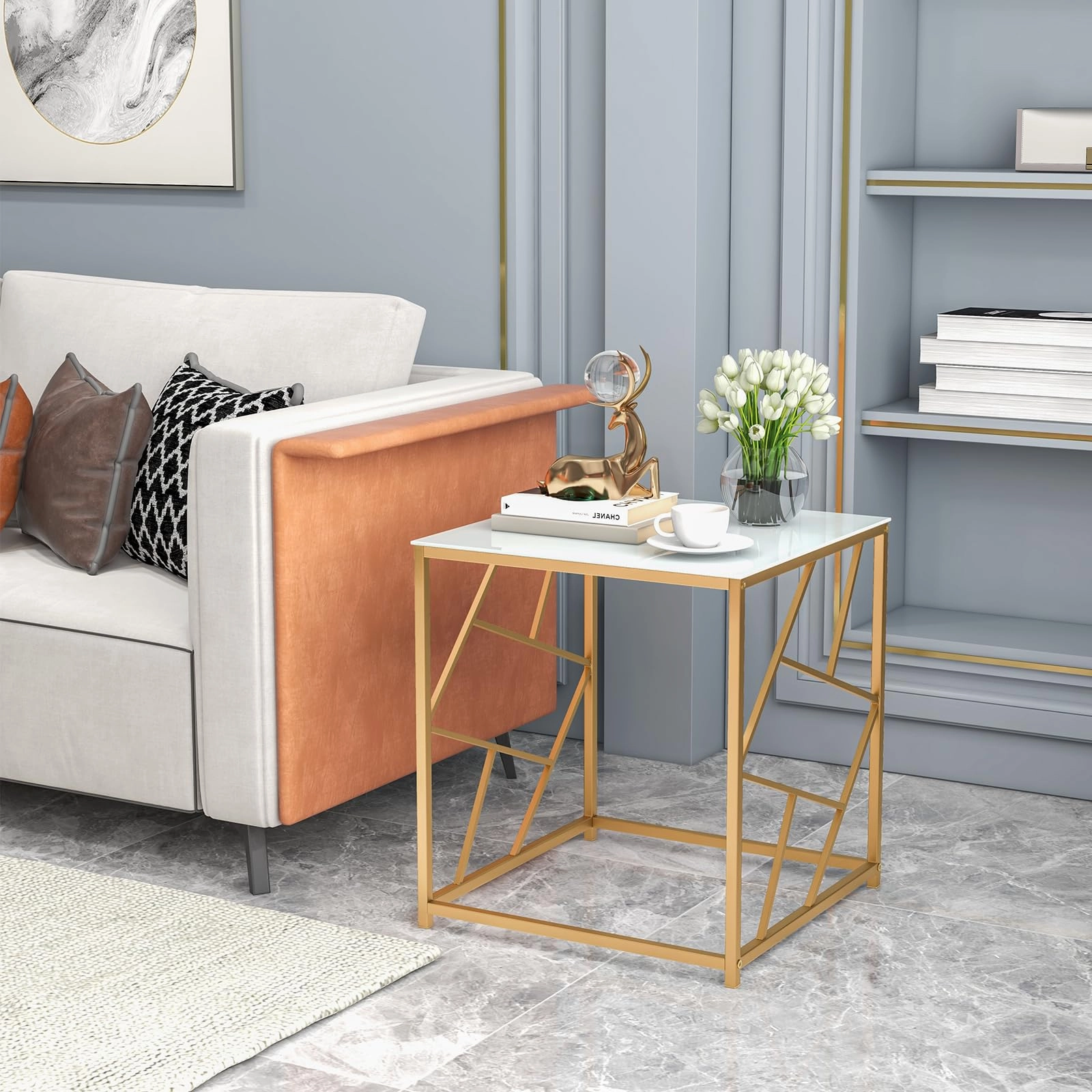 Giantex Gold Side Table