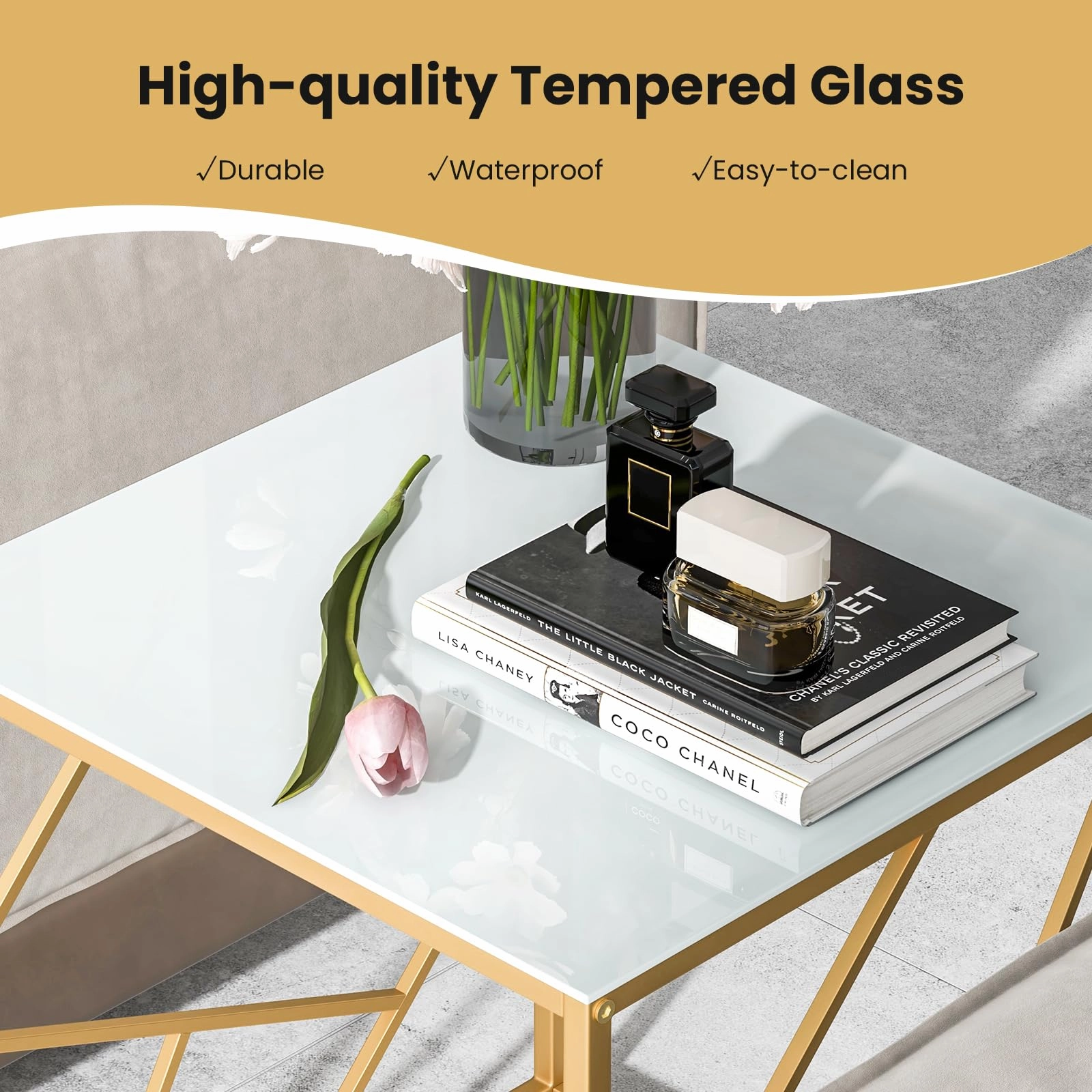 Giantex Gold Side Table