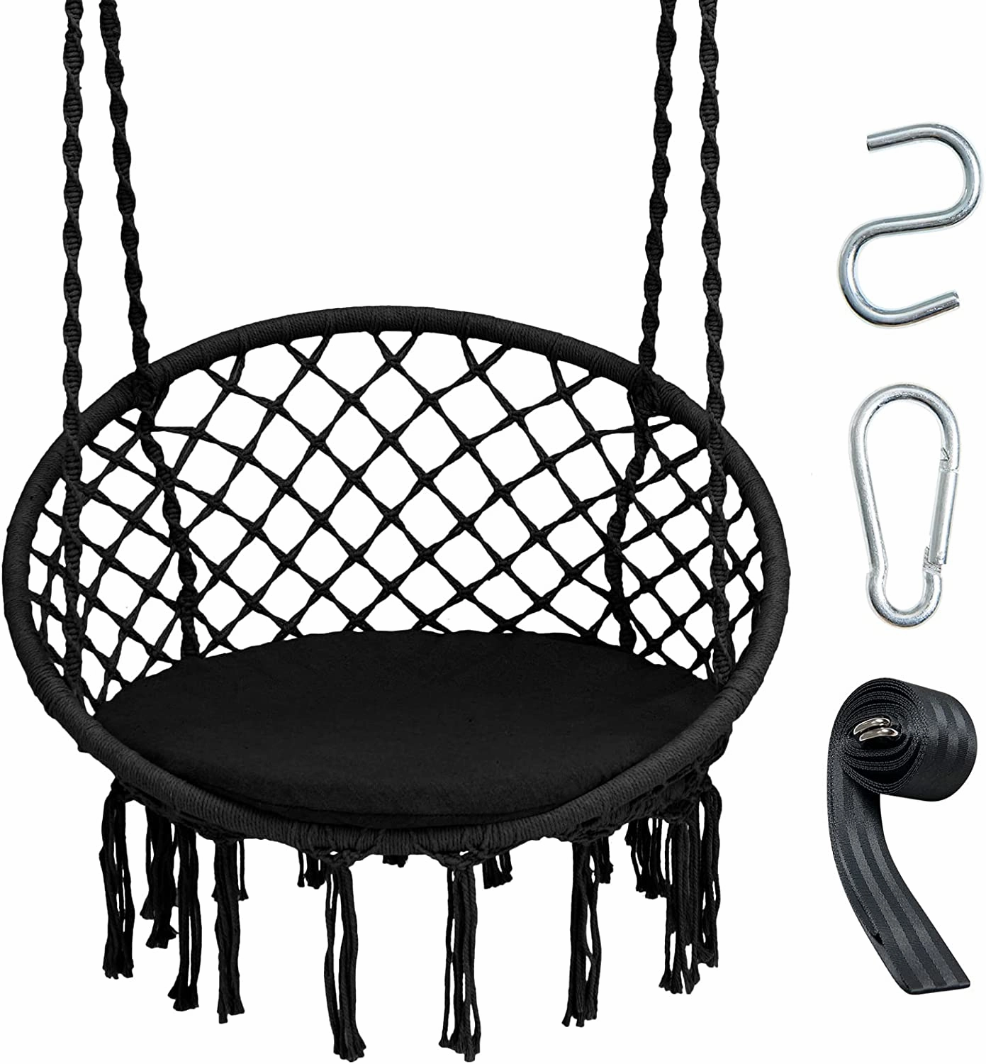 Giantex Hammock Chair Macrame Swing - Hanging Chair with Cushion and Hardware Kit, 330 LBS Weight Capacity sectional sofa, corner couch