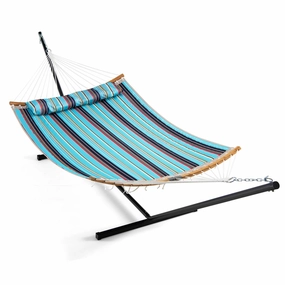 Giantex Hammock with Stand Included Portable 2-Person Outdoor Hammock(Blue & Red) sectional sofa, corner couch