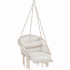 Giantex Hanging Chair Outdoor, Hammock Chair with Thick Cushion & Macrame sectional sofa, corner couch