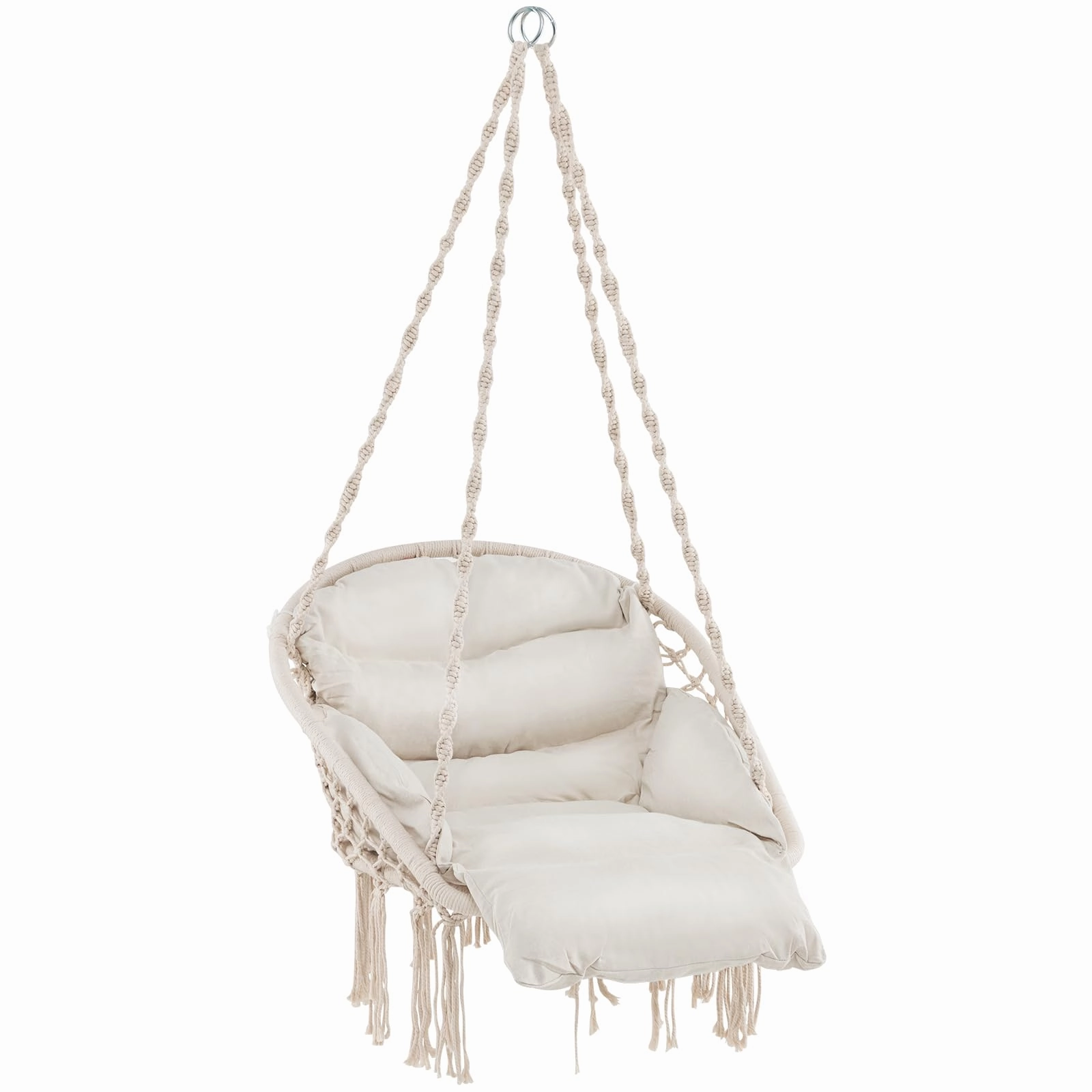 Giantex Hanging Chair Outdoor, Hammock Chair with Thick Cushion & Macrame sectional sofa, corner couch