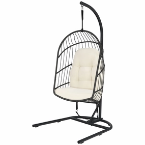 Giantex Hanging Egg Chair with Stand sectional sofa, corner couch