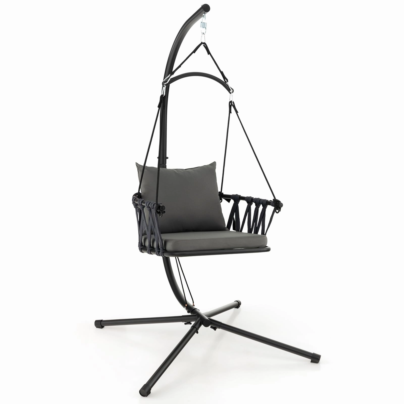 Giantex Hanging Swing Chair W/Stand, Cozy Seat & Back Cushions sectional sofa, corner couch