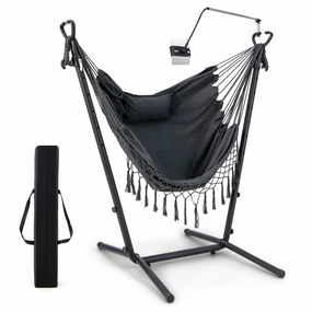 Giantex Hanging Swing with Stand - Hammock Chair with Phone Holder sectional sofa, corner couch