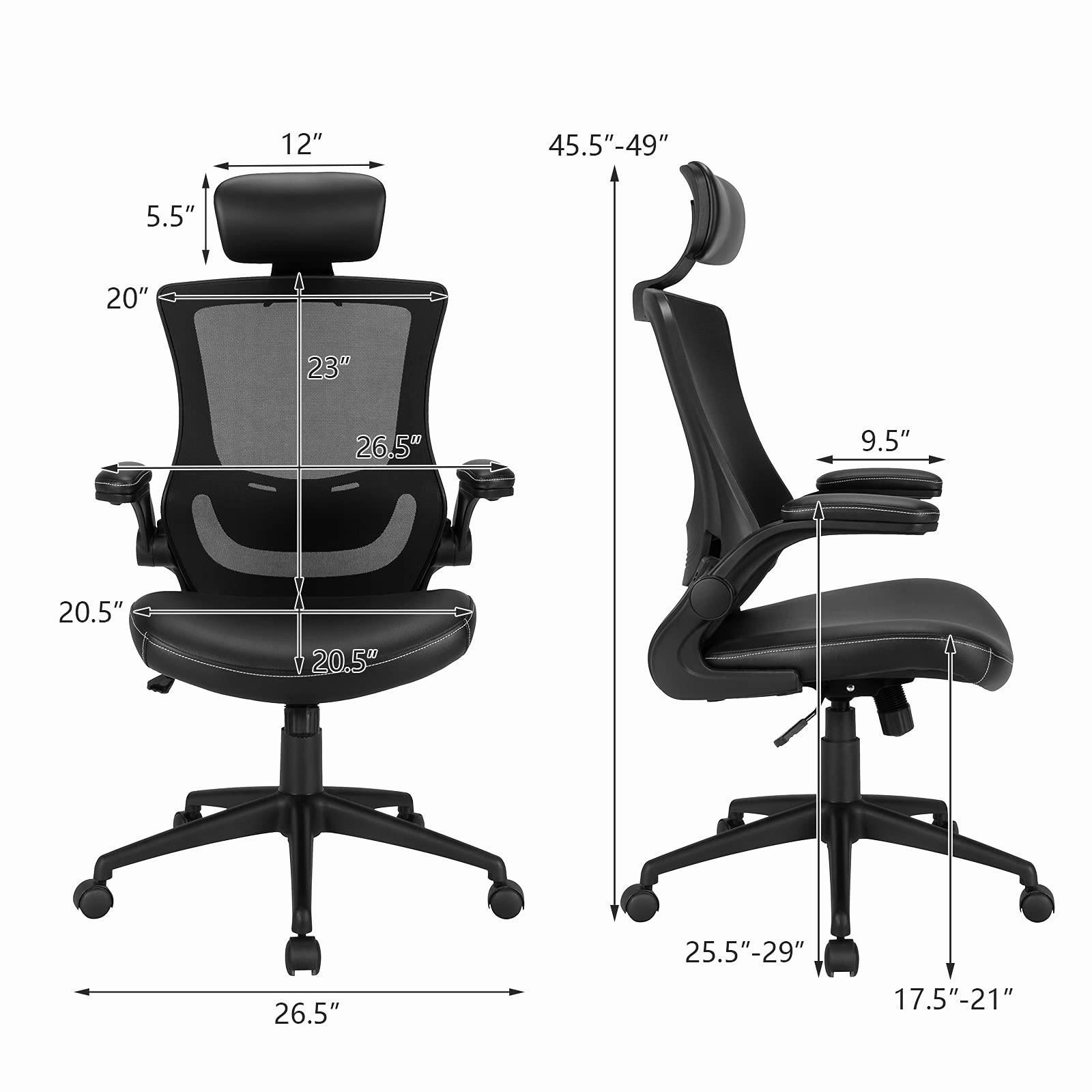 Giantex High Back Office Chair w/Flip up Armrest