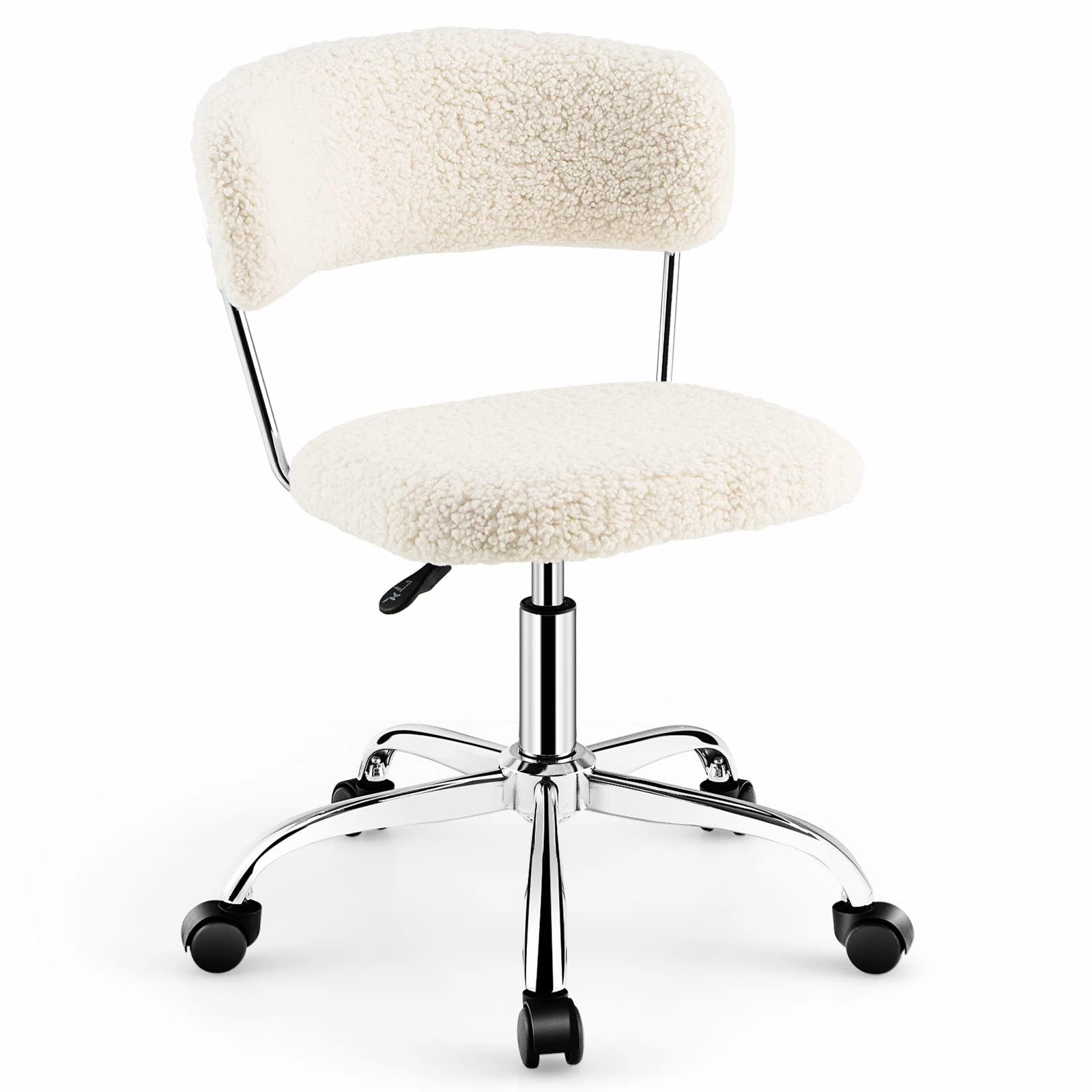Giantex Home Office Chair, Faux Fur Low Back Swivel Leisure Chair w/Height Adjustable Padded Seat office supplies, stationery